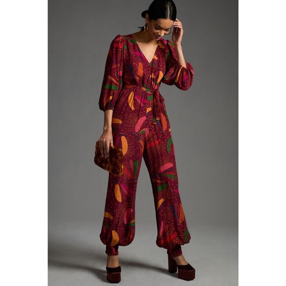 Anthropologie X Farm Rio Wrap Jumpsuit Multicolor Size XL - Picture 2 of 12